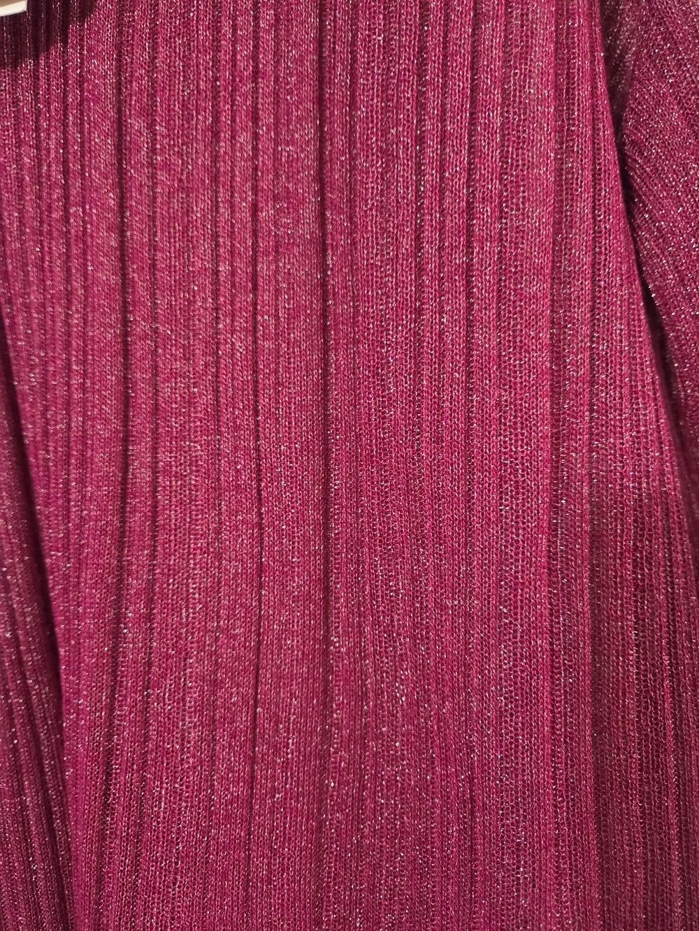 Future Collective Metallic Magenta Ribbed Sweater - Picture 3 of 5